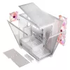 PC korpusas MODECOM Volcano SPACE APEX ARGB MIDI Tower Baltas — plieninis, šoninis langas, ARGB ventiliatoriai, USB-C