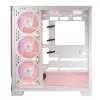 PC korpusas MODECOM Volcano SPACE APEX ARGB MIDI Tower Baltas — plieninis, šoninis langas, ARGB ventiliatoriai, USB-C
