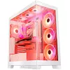 PC korpusas MODECOM Volcano SPACE APEX ARGB MIDI Tower Baltas — plieninis, šoninis langas, ARGB ventiliatoriai, USB-C