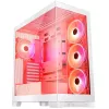 PC korpusas MODECOM Volcano SPACE APEX ARGB MIDI Tower Baltas — plieninis, šoninis langas, ARGB ventiliatoriai, USB-C