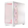 PC korpusas MODECOM Volcano SPACE APEX ARGB MIDI Tower Baltas — plieninis, šoninis langas, ARGB ventiliatoriai, USB-C