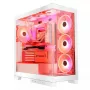 PC korpusas MODECOM Volcano SPACE APEX ARGB MIDI Tower Baltas — plieninis, šoninis langas, ARGB ventiliatoriai, USB-C