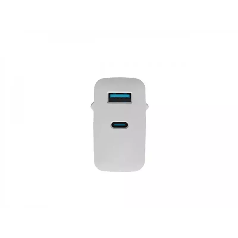 NATEC NUC-2142 belaidis mobiliojo įrenginio įkroviklis, USB-C PD 3.0 + USB-A, 5–20V iki 3A, 45 W, baltas