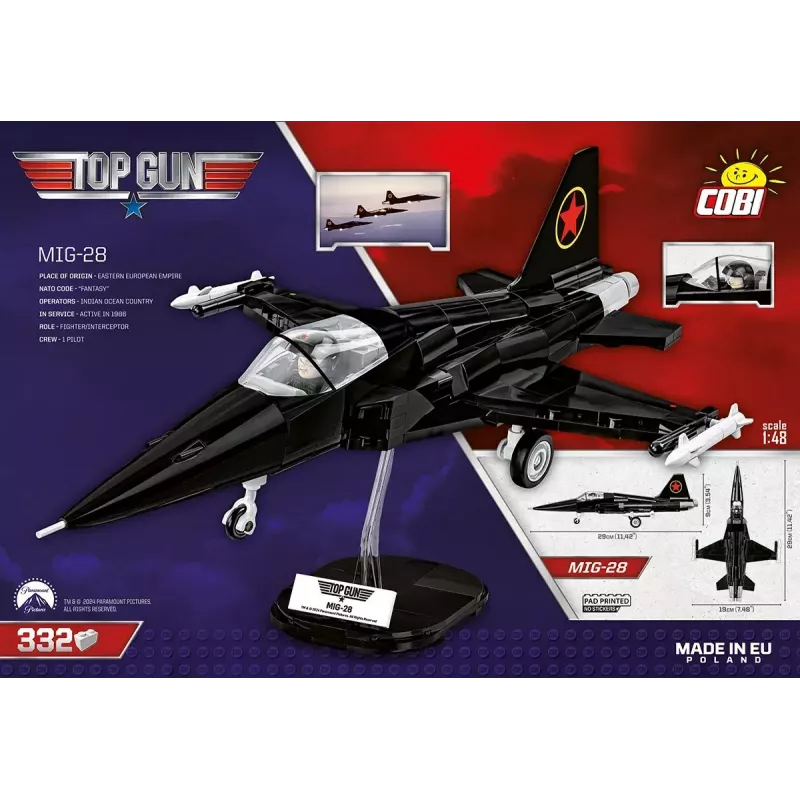 Konstruktorius Cobi Top Gun MiG-28 5859 1:48 mastelio modelis, kolekcinis plytelių rinkinys