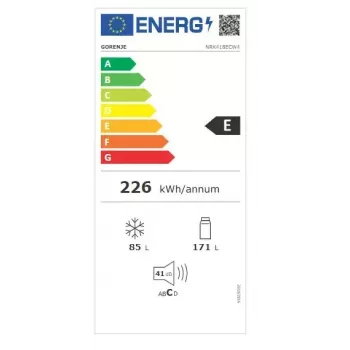 Laisvai pastatomas šaldytuvas Gorenje NRK418ECW4 – 256 L bendras, 171 L šaldytuvas, 85 L šaldiklis, No Frost, Multi-Airflow, baltas