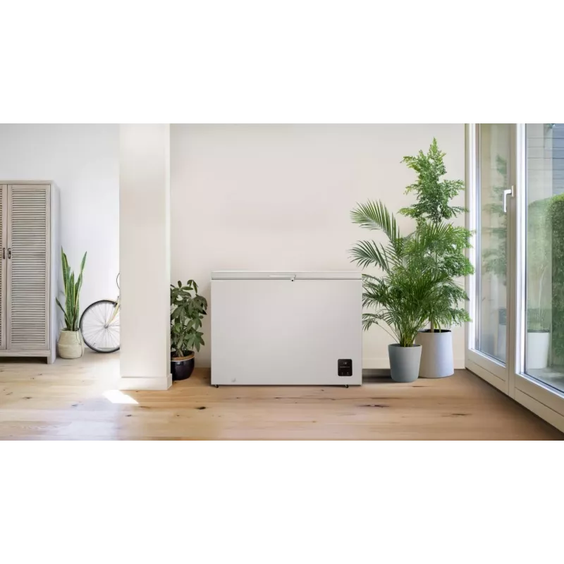 Šaldiklis skryninis Gorenje FH30EAW — 297 L nettalpa, energijos klasė E, laisvai pastatomas, ekranas, baltas