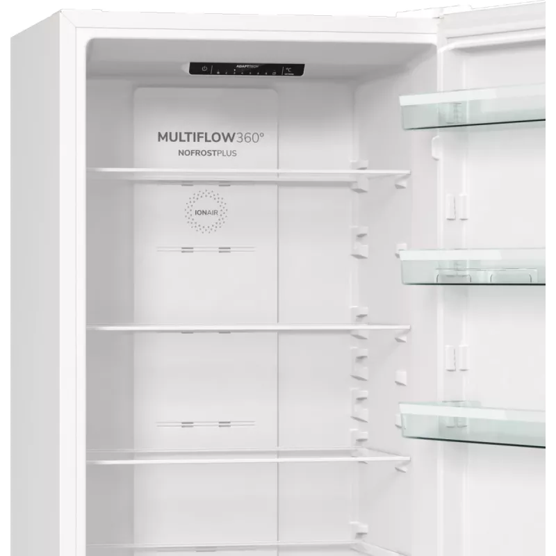 Gorenje Šaldytuvas-šaldiklis NRK6202EW4 BK070B, 331 L, No Frost, SN-N, 9 kg/24h, E, Baltas