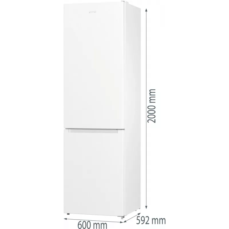 Gorenje Šaldytuvas-šaldiklis NRK6202EW4 BK070B, 331 L, No Frost, SN-N, 9 kg/24h, E, Baltas