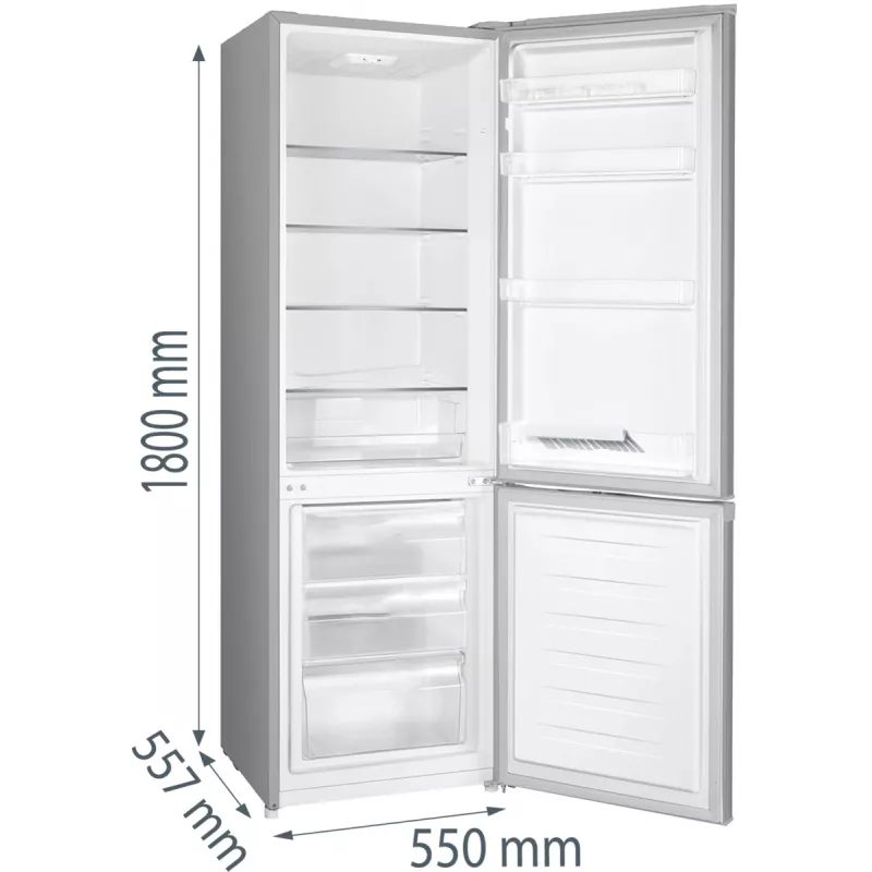 Gorenje HZS28862 RK4182PS4 RL_PRIL šaldytuvas su šaldikliu, 269 L, N-ST, 39 dB, 3,2 kg/24h, E, Pilka