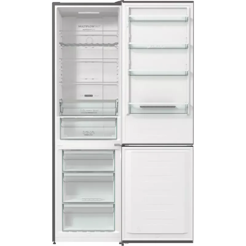 Gorenje NRK620CA2XL4 pastatomas šaldytuvas-šaldiklis, šaldiklis apačioje, 331 l (235 l + 96 l), No Frost Plus, energijos klasė C, pilkas