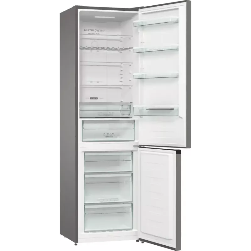 Gorenje NRK620CA2XL4 pastatomas šaldytuvas-šaldiklis, šaldiklis apačioje, 331 l (235 l + 96 l), No Frost Plus, energijos klasė C, pilkas