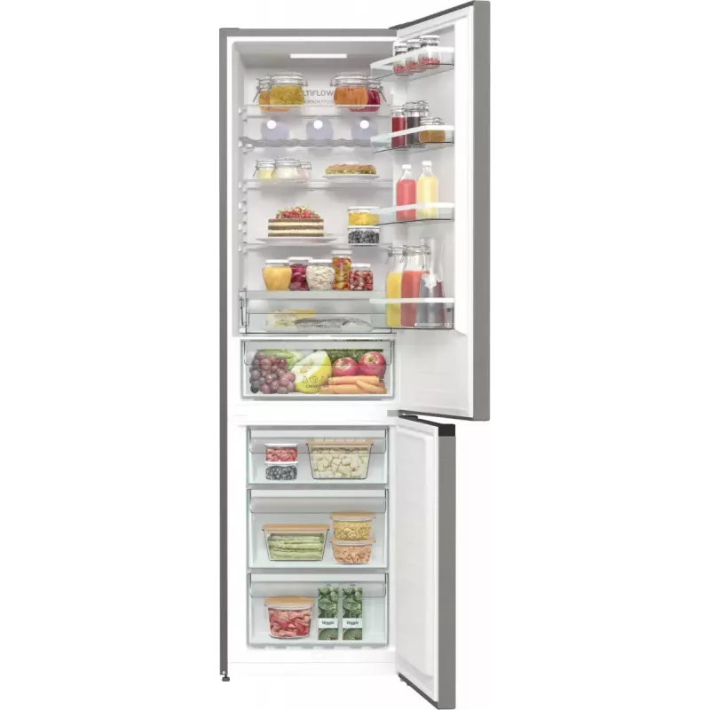 Gorenje NRK620CA2XL4 pastatomas šaldytuvas-šaldiklis, šaldiklis apačioje, 331 l (235 l + 96 l), No Frost Plus, energijos klasė C, pilkas
