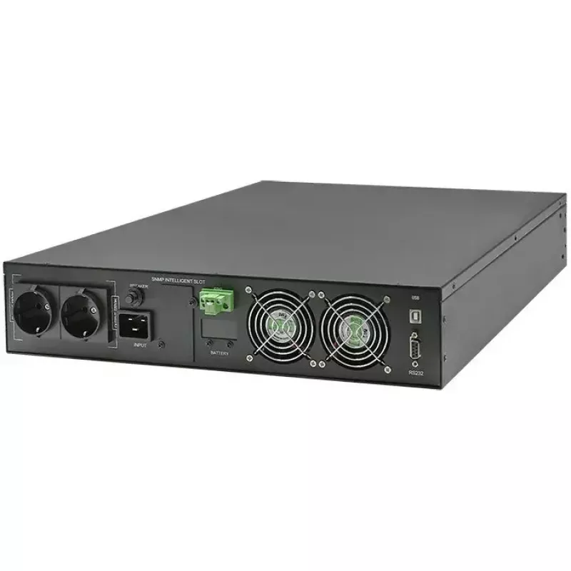 Nepertraukiamo maitinimo šaltinis (UPS) QOLTEC 52286 2 kVA (2000 W), galios koeficientas 1.0, montuojamas į stelažą