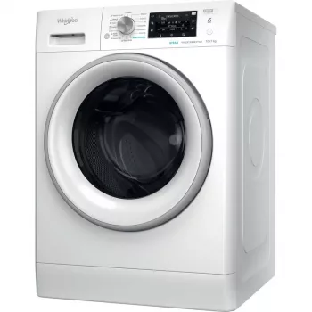 Whirlpool FFWDD 1076258 SV EE skalbyklė su džiovintuvu, laisvai pastatoma, priekinė pakrova, balta