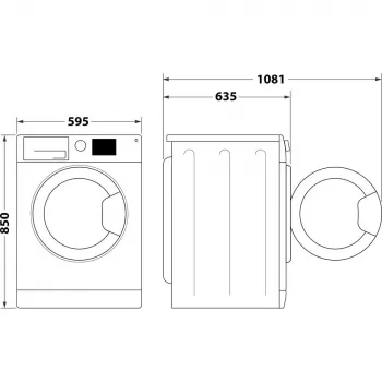 Whirlpool FFWDD 1076258 SV EE skalbyklė su džiovintuvu, laisvai pastatoma, priekinė pakrova, balta
