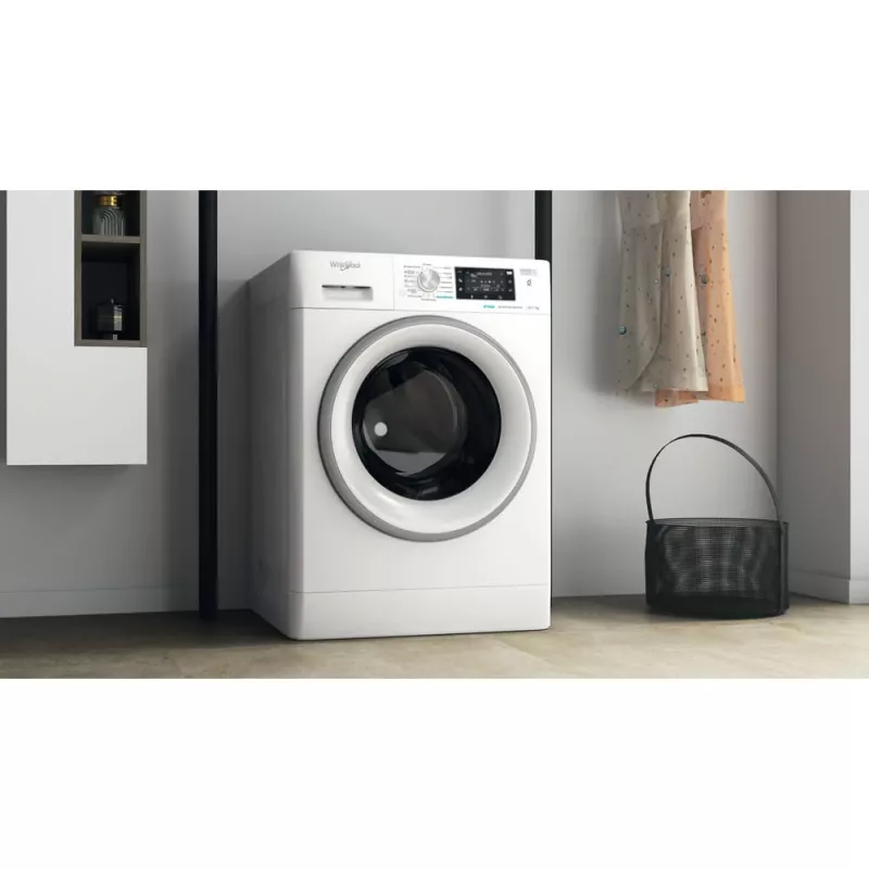 Whirlpool FFWDD 1076258 SV EE skalbyklė su džiovintuvu, laisvai pastatoma, priekinė pakrova, balta