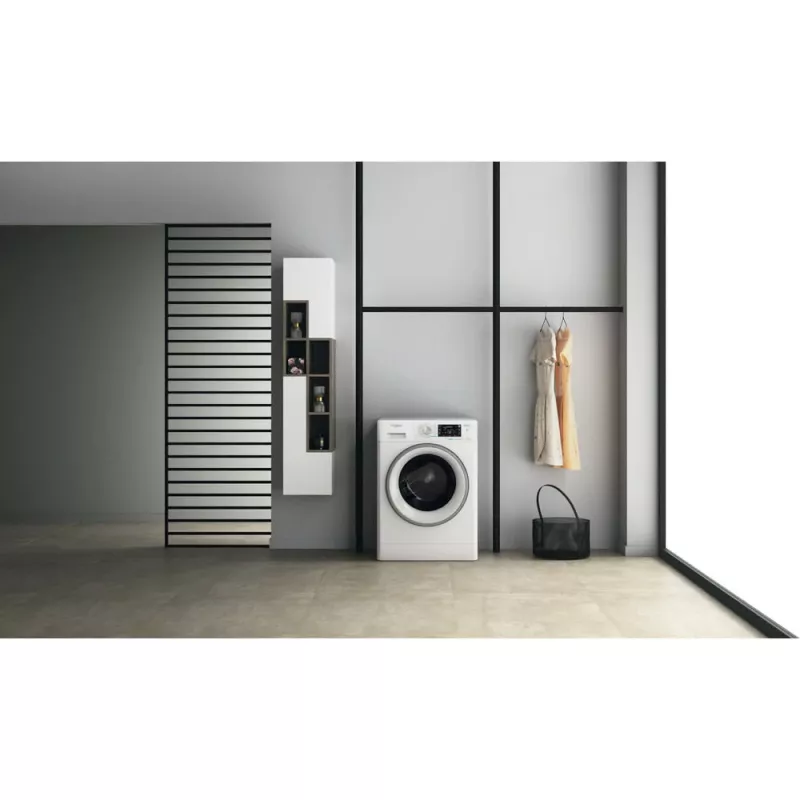Whirlpool FFWDD 1076258 SV EE skalbyklė su džiovintuvu, laisvai pastatoma, priekinė pakrova, balta