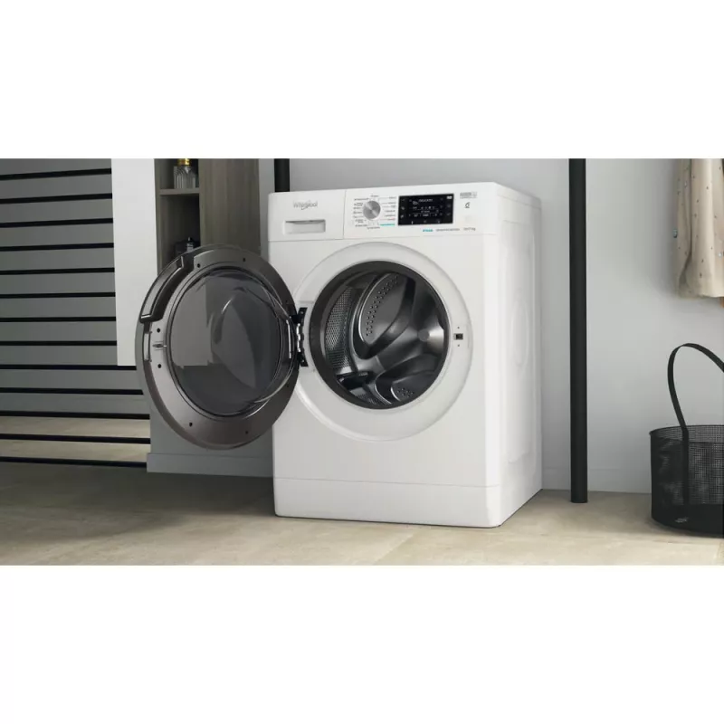Whirlpool FFWDD 1076258 SV EE skalbyklė su džiovintuvu, laisvai pastatoma, priekinė pakrova, balta