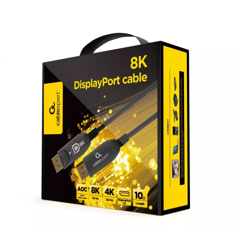 Gembird CC-DP8K-AOC-20M aktyvus optinis DisplayPort kabelis 20 m juodas