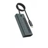 ICY BOX IB-HUB1457-C31 USB 3.2 Gen 1 (3.1 Gen 1) Type-C mėlynas, pilkas USB šakotuvas su 7 prievadais