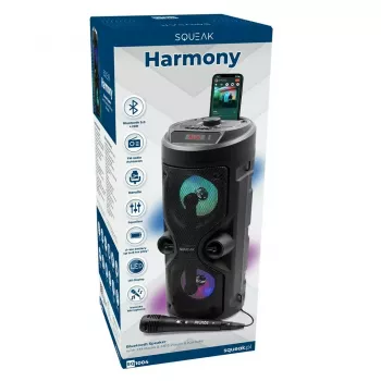 Nešiojamas stereo garsiakalbis SQUEAK SQ1004 Harmony BT 5.0, 40W RMS, Bluetooth 5.0, FM, LED, 8h baterija, Juodas