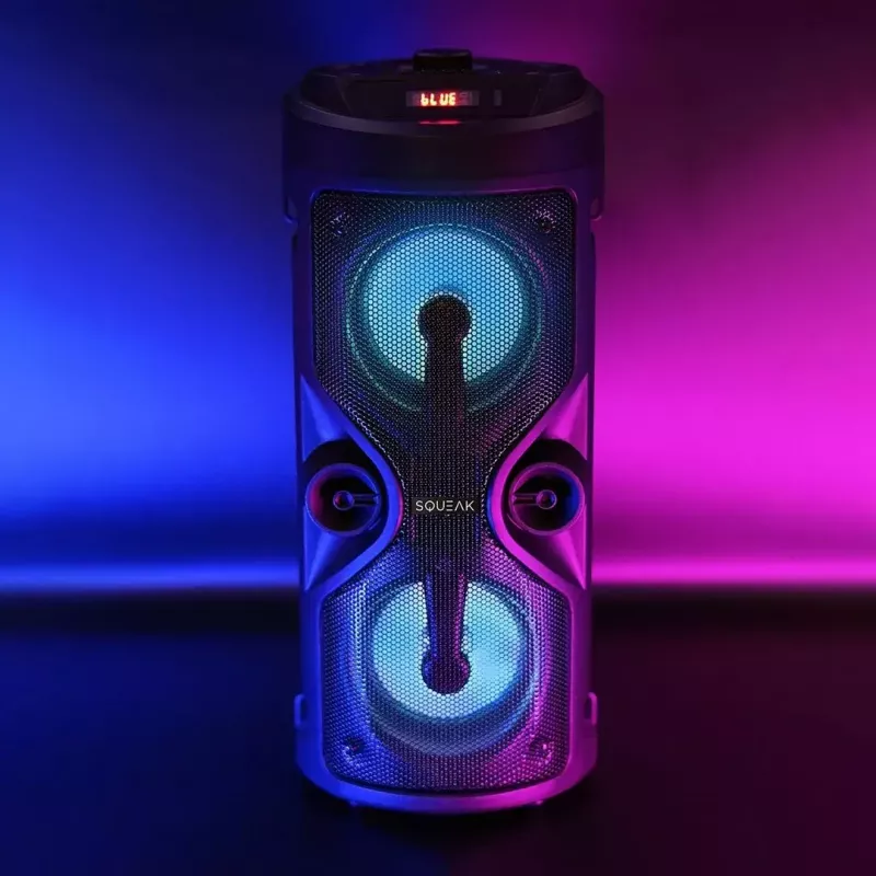 Nešiojamas stereo garsiakalbis SQUEAK SQ1004 Harmony BT 5.0, 40W RMS, Bluetooth 5.0, FM, LED, 8h baterija, Juodas