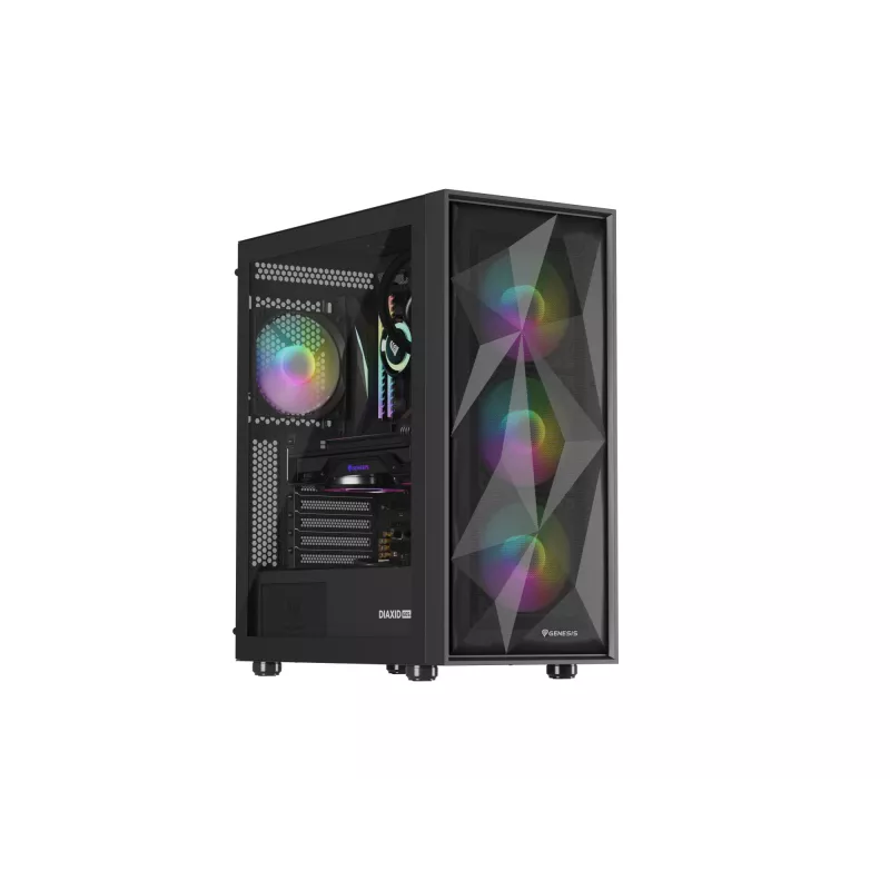 Korpusas GENESIS Diaxid 605 ARGB Midi Tower Juodas
