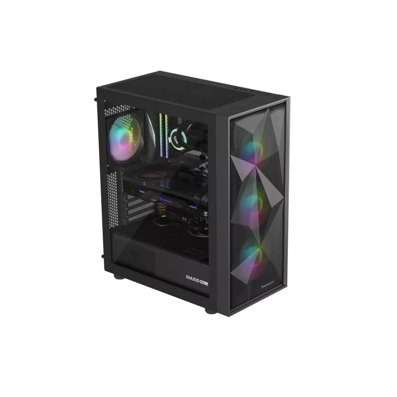 Korpusas GENESIS Diaxid 605 ARGB Midi Tower Juodas