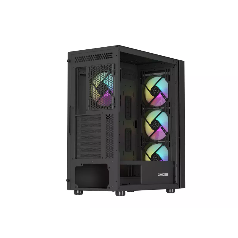 Korpusas GENESIS Diaxid 605 ARGB Midi Tower Juodas