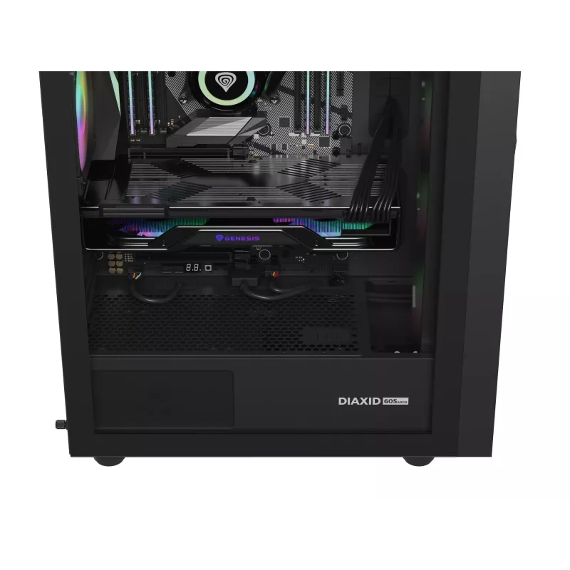 Korpusas GENESIS Diaxid 605 ARGB Midi Tower Juodas