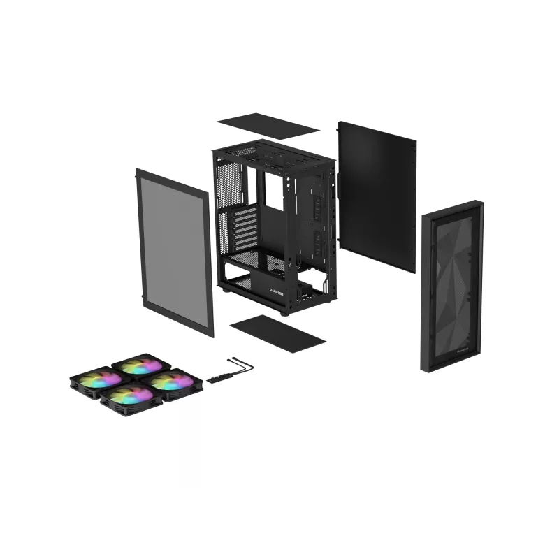 Korpusas GENESIS Diaxid 605 ARGB Midi Tower Juodas