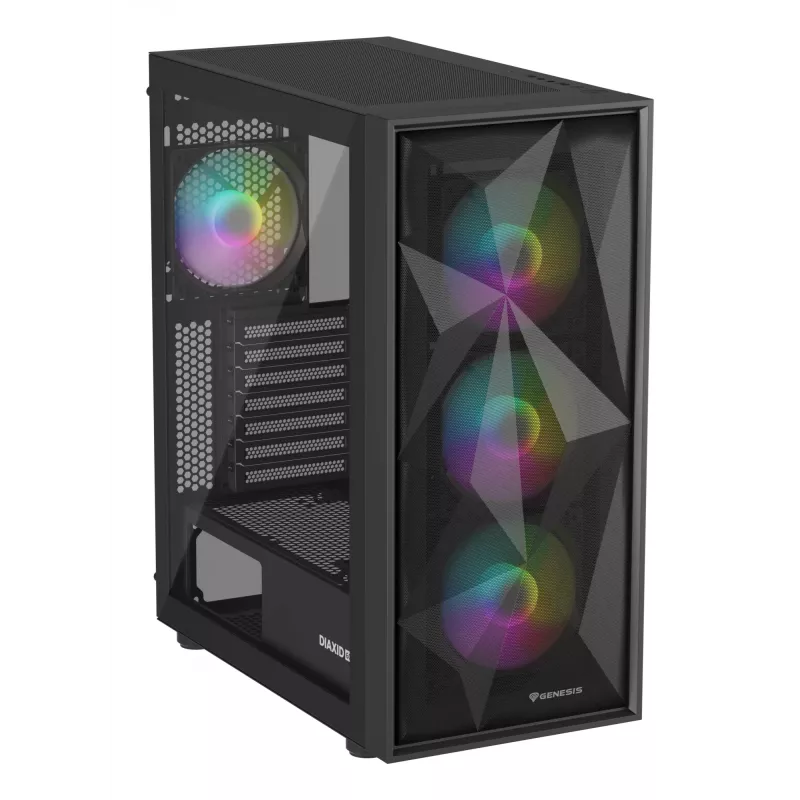 Korpusas GENESIS Diaxid 605 ARGB Midi Tower Juodas