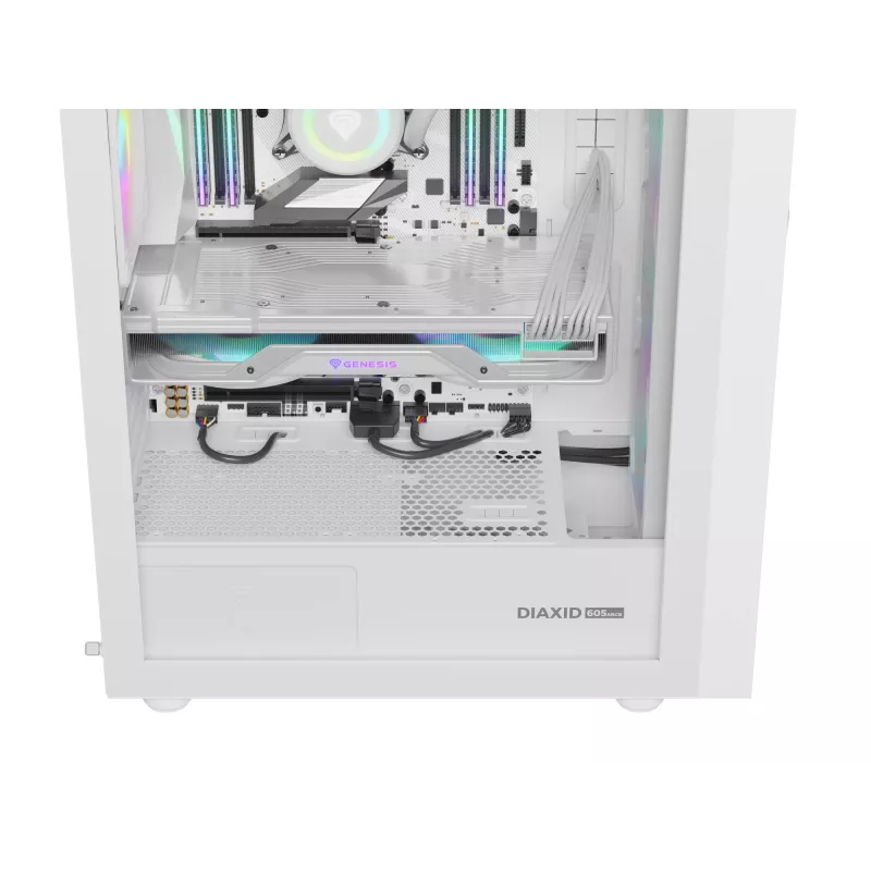 GENESIS Diaxid 605 ARGB Midi Tower Baltas
