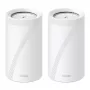 TP-Link Deco BE85 BE19000 belaidžio tinklo maršrutizatorius, WiFi 7, trijų juostų, 10 Gbps prievadai, balta spalva, 2 vnt. komplektas