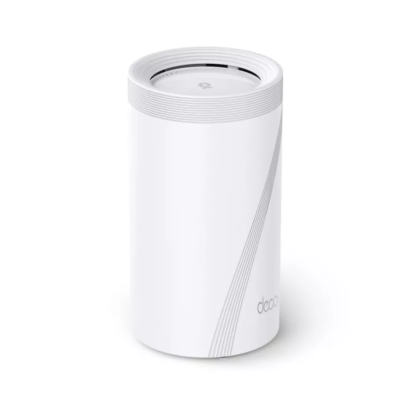 TP-Link Deco BE85 BE19000 belaidžio tinklo maršrutizatorius, WiFi 7, trijų juostų, 10 Gbps prievadai, balta spalva, 2 vnt. komplektas