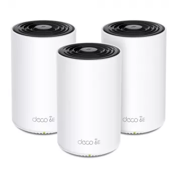 TP-Link Deco XE75 Pro AXE5400 belaidis maršrutizatorius „Wi-Fi 6E“ (triju juostų), balta, vidinė antena, tinklinė sistema, iki 670 m²