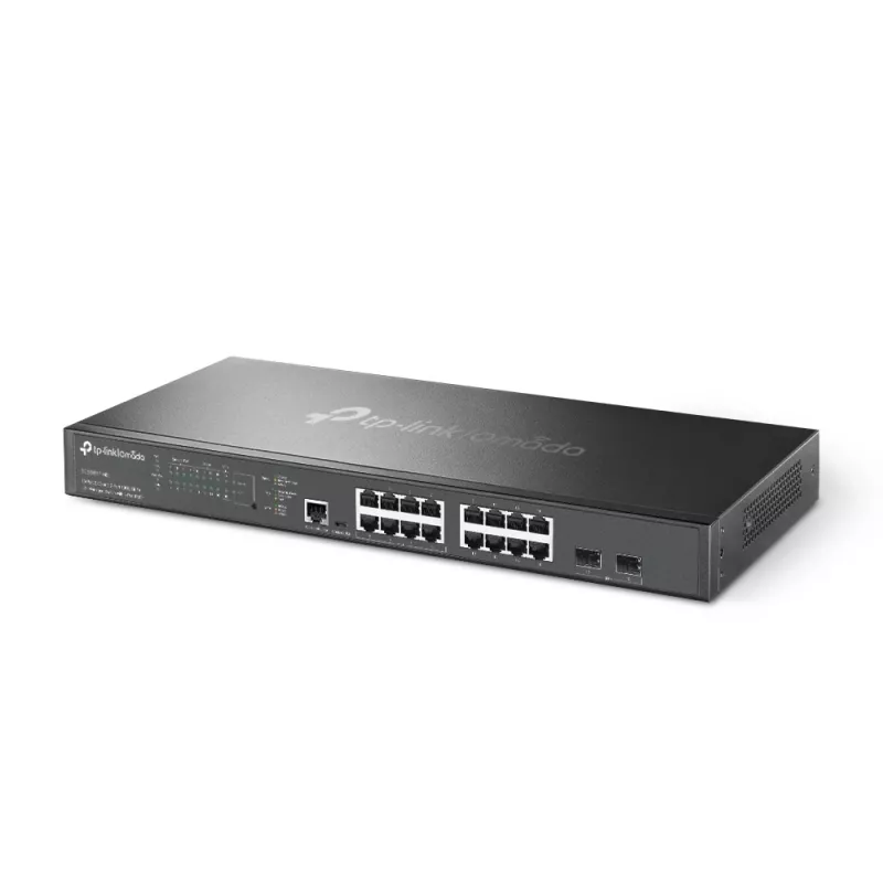TP-Link Omada 16 prievadų 2.5G ir 2 prievadų 10GE SFP+ L2+ valdomas jungiklis su 8 prievadais PoE+