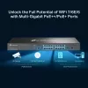 TP-Link Omada 16 prievadų 2.5G ir 2 prievadų 10GE SFP+ L2+ valdomas jungiklis su 8 prievadais PoE+
