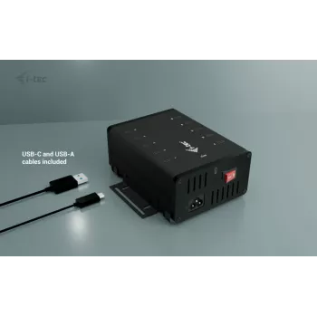 i-tec Metalinis USB-C/USB-A įkrovimo ir duomenų HUB, 15W vienam prievadui, 10x USB-C
