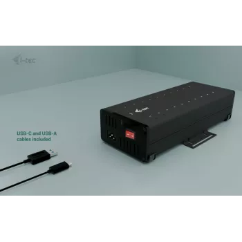 i-tec USB-C/USB-A metalinis įkrovimo + duomenų HUB, 15W vienam prievadui, 20x USB-C
