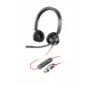 HP Poly Blackwire 3320 stereo ausinės USB-C su USB-C/A adapteriu