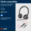 HP Poly Blackwire 8225 Stereo USB-C ausinės su USB-C/A adapteriu