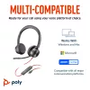 HP Poly Blackwire 8225 Stereo USB-C ausinės su USB-C/A adapteriu