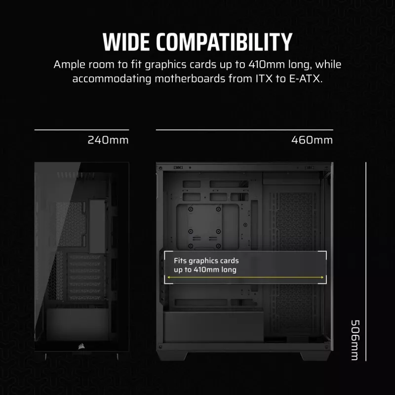 CORSAIR 3500X korpusas (Mid-tower)