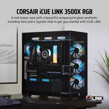 CORSAIR Icue Link 3500X RGB Vidutinio bokšto kompiuterio korpusas