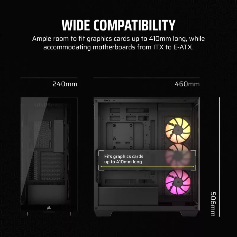 CORSAIR Icue Link 3500X RGB Vidutinio bokšto kompiuterio korpusas