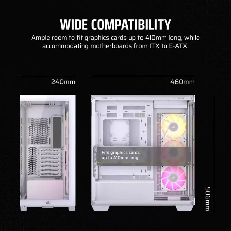 CORSAIR kompiuterio korpusas Icue Link 3500x RGB Mid-tower - Baltas