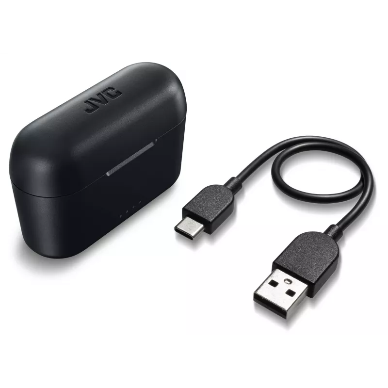 Belaidės ausinės JVC Stix HAA-3TBU, „True Wireless“, Bluetooth 5.1, IPX4, 7,5 h (ausinės) / 22 h (su dėklu), USB‑C