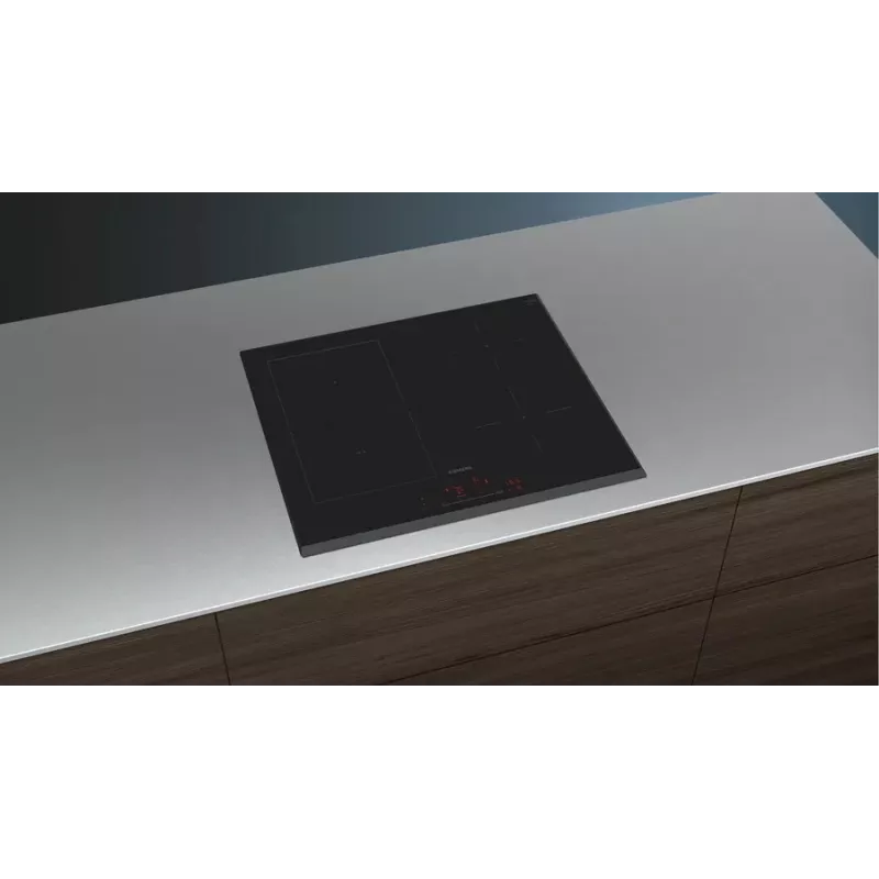 Siemens iQ100 ED651HSC1E Juoda įmontuojama 60 cm indukcinė kaitlentė su 4 zonomis