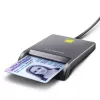 Axagon CRE-SM3T USB-A plokščiasis kortelių skaitytuvas, USB 2.0, 1,3 m, juodas, 56 g